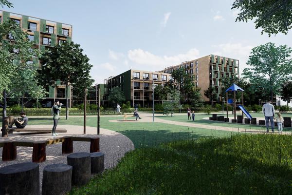 Circusterrein Hilversum artist impression spelende kinderen